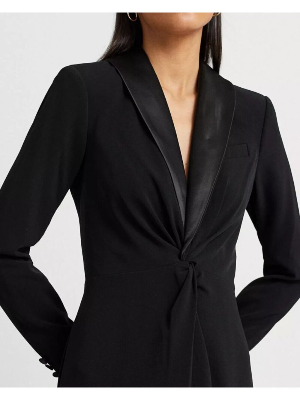 NEW Lauren Ralph Lauren Women's 14 Crepe Long-Sleeve Gown Crepe • Reg Price $345 - Picture 4 of 5